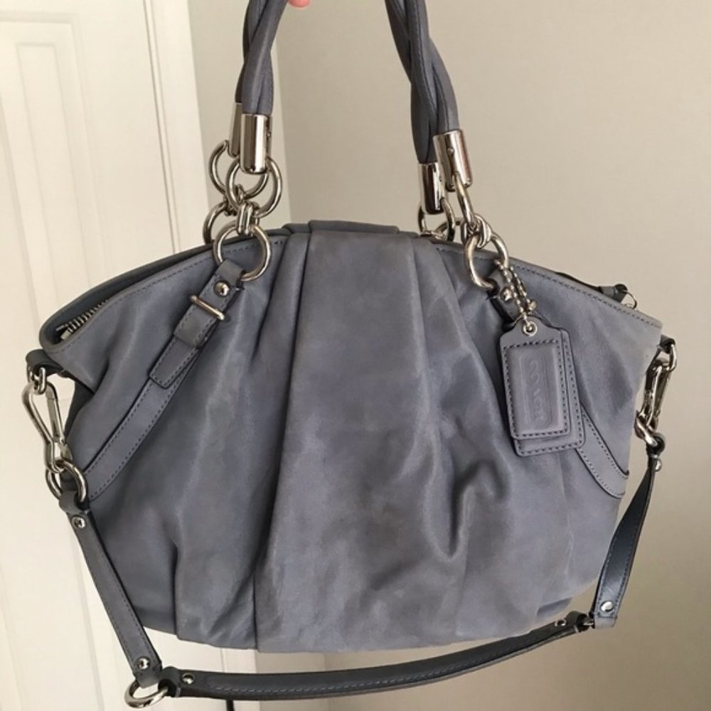 COACH distressed shimmer leather bag